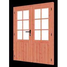 Dubbele glasdeur lariks / douglas 169 x 200 cm Rechtdraaiend